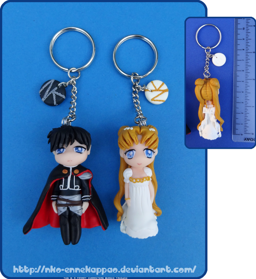 Sailor Moon- Serenity and Endymion chibi keychains