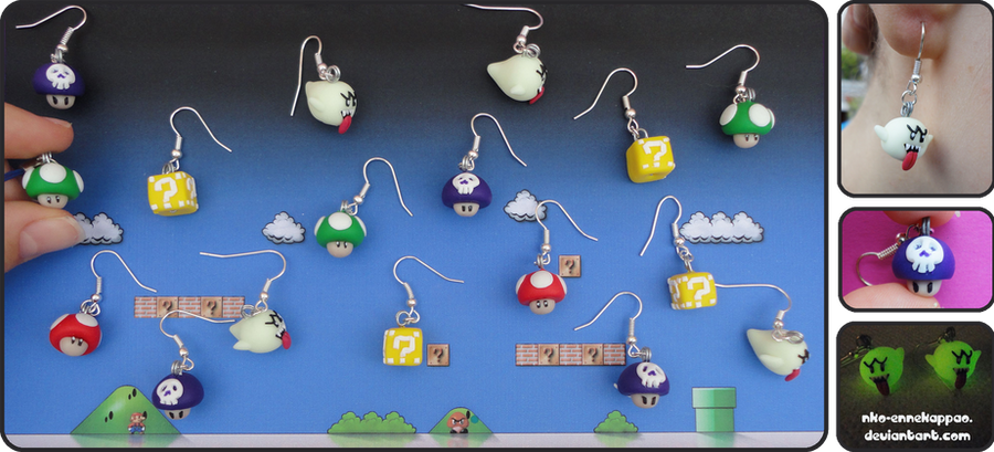 Super Mario earrings