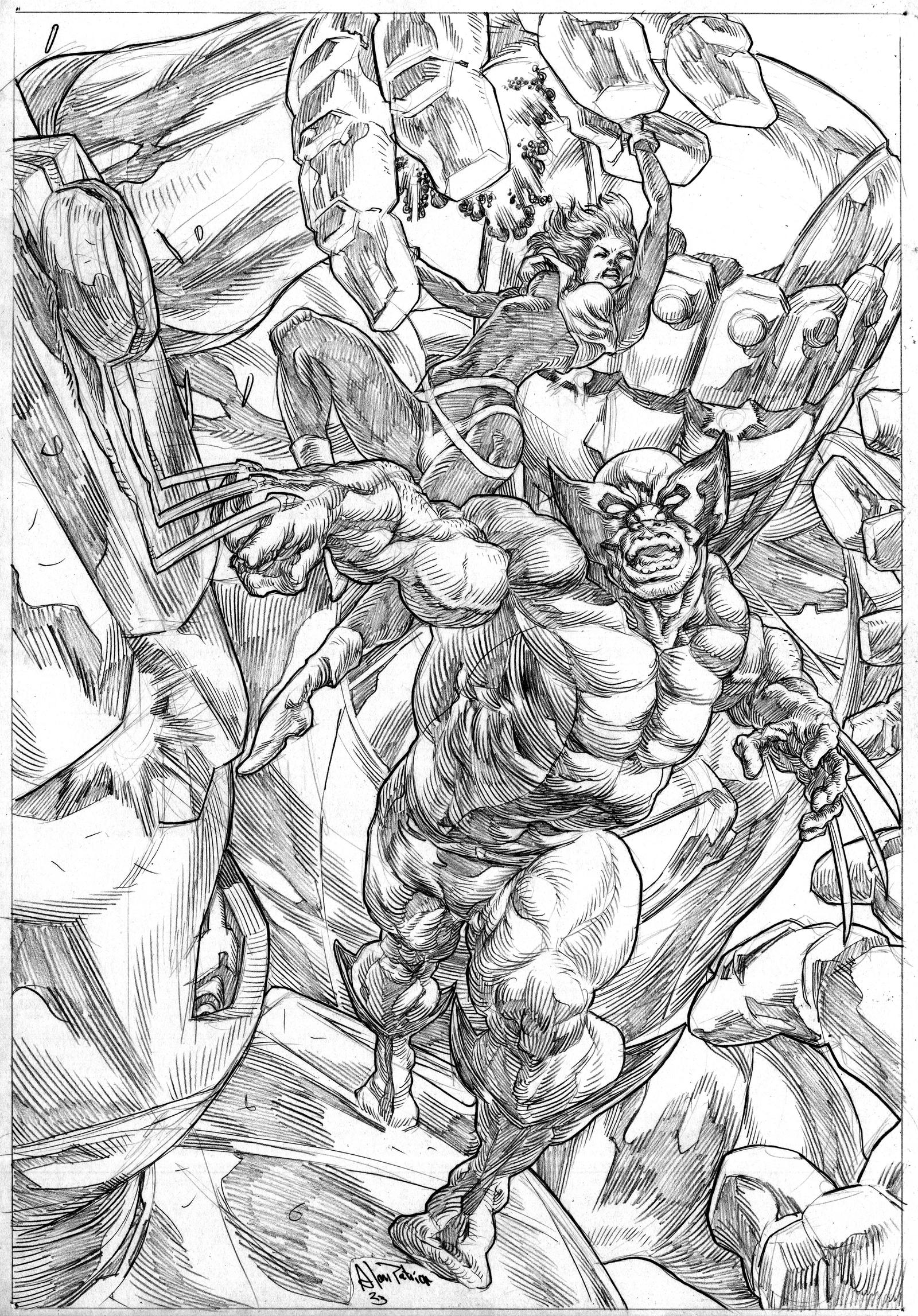 Wolverine Rogue Vs Sentinel Pencil