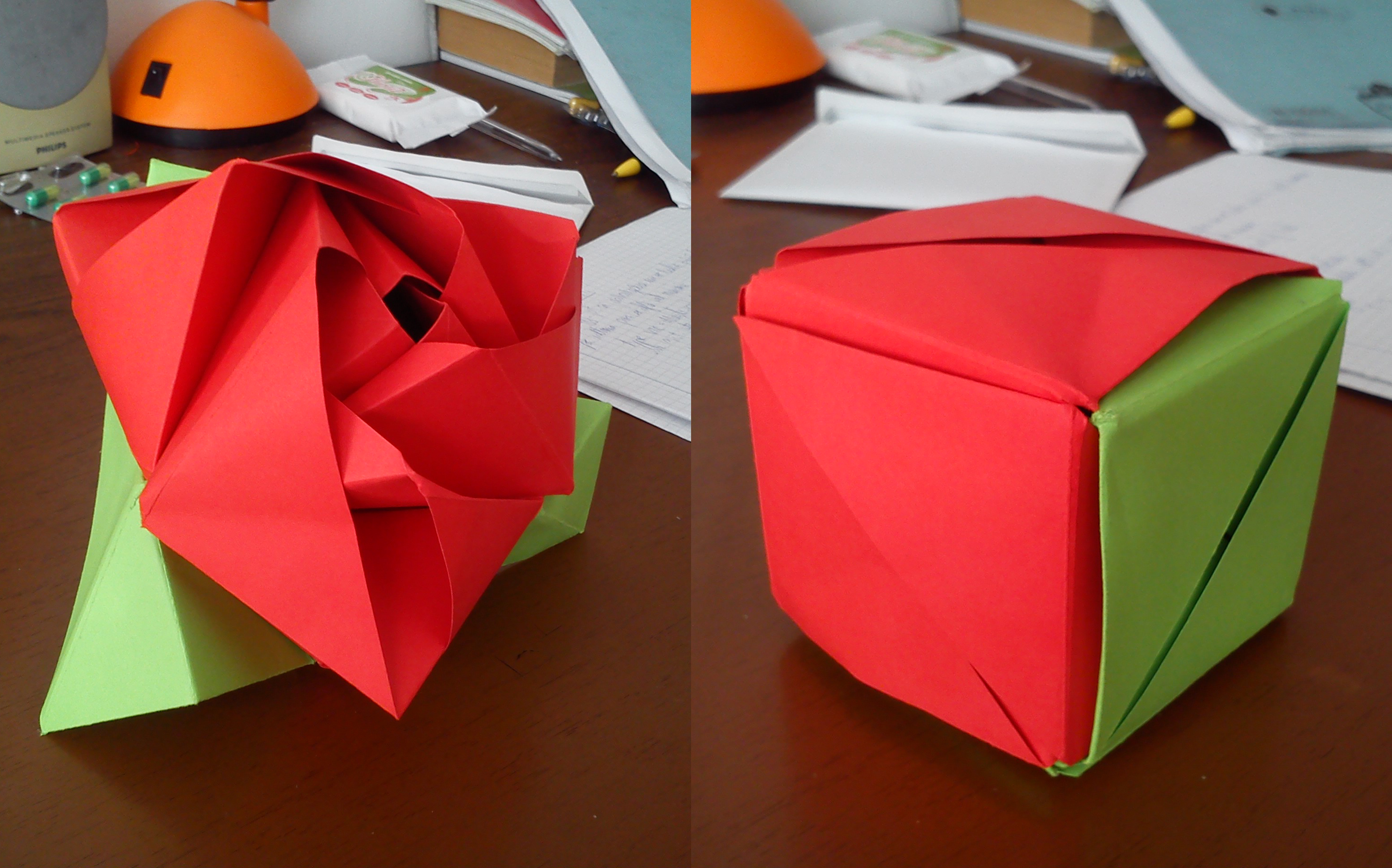 Origami Rose Cube