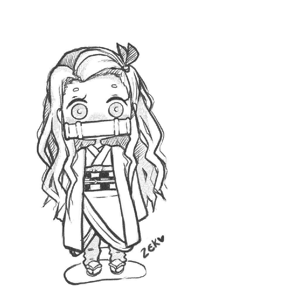 Demon Slayer Coloring Pages Chibi Nezuko Kamado - XColorings.com in 2023