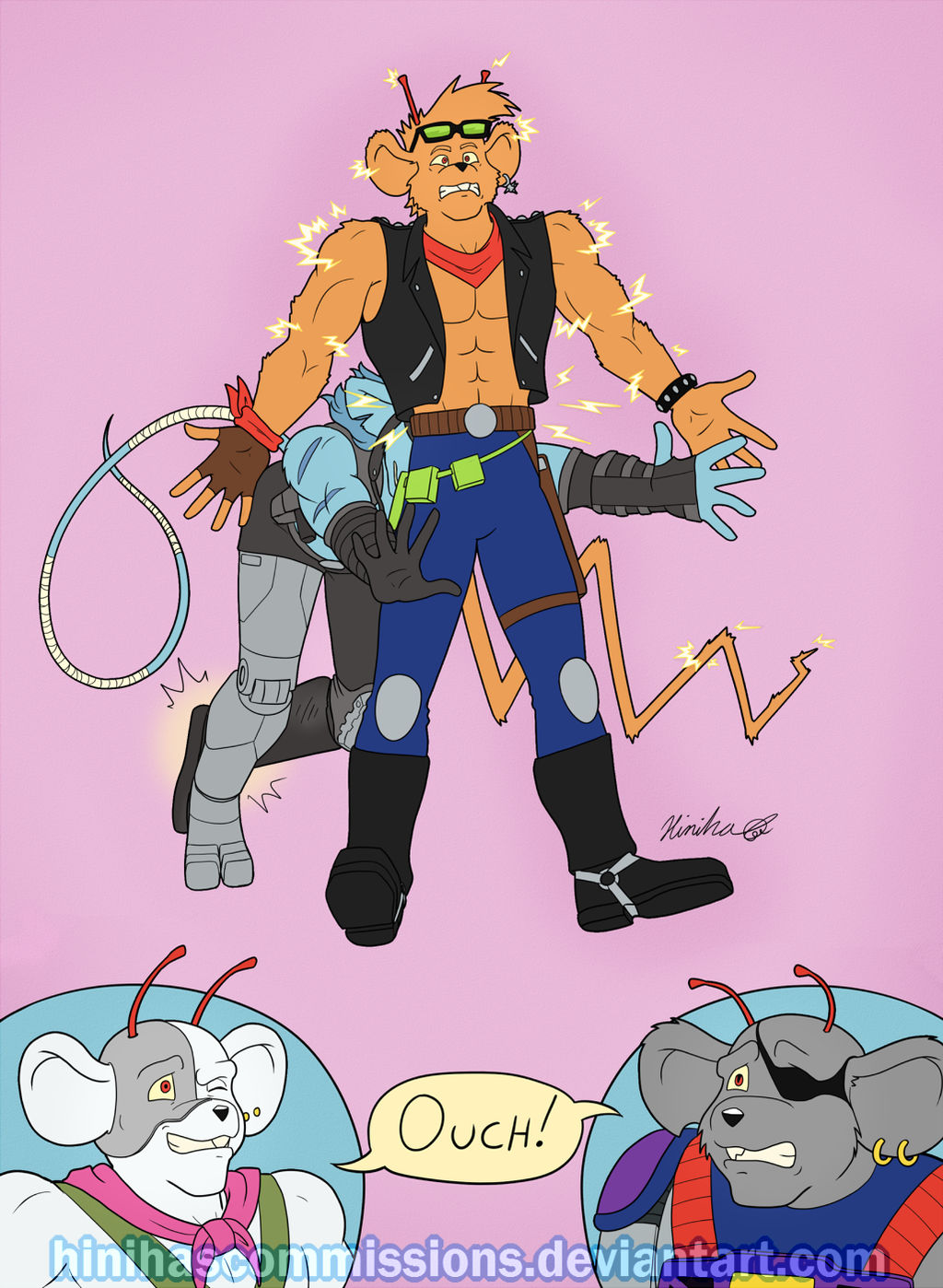 Characters Getting Zapped Getting Zapped by HinihasCommissions on DeviantArt