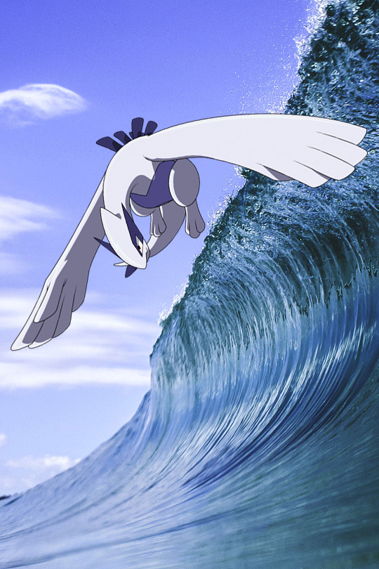 Lugia creating a surfing wave!