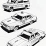 American Ford Police Vehicles Coloring Sheet