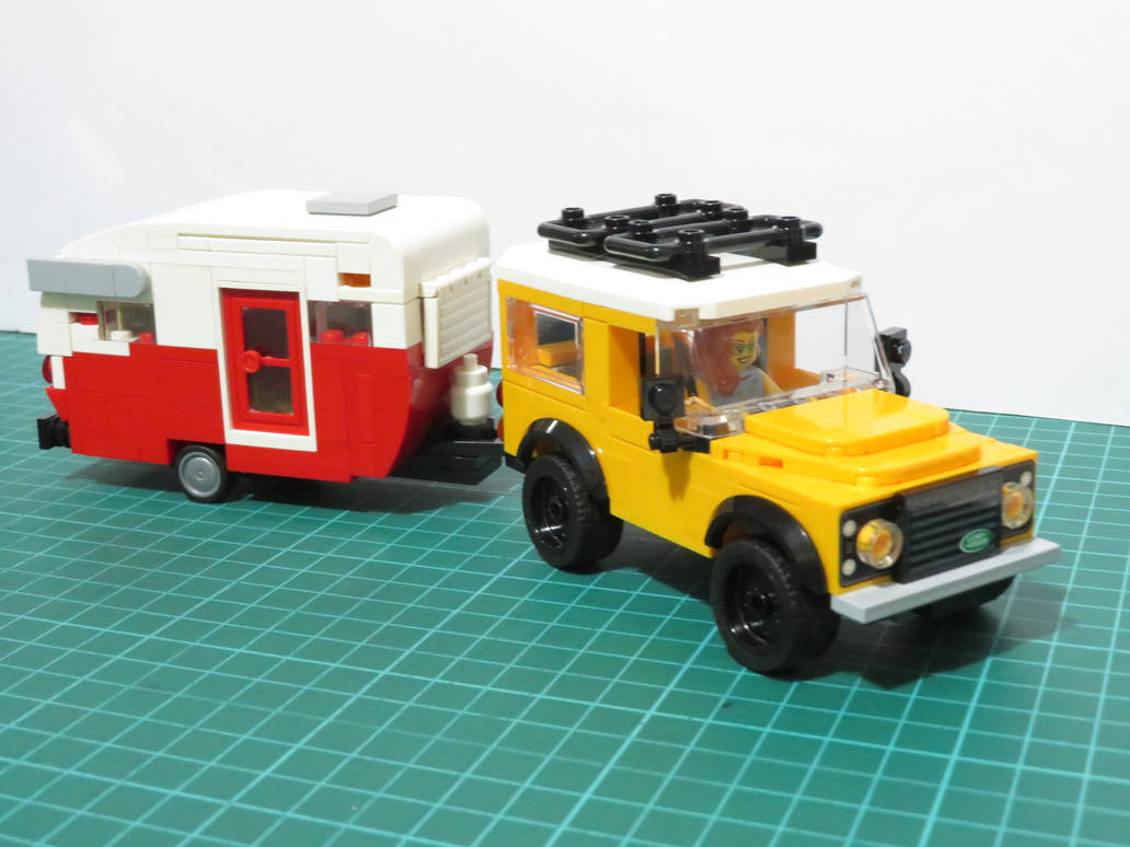 Lego Range Rover Mini Mini LEGO Land Rover Defender and Shasta trailer by ryanthescooterguy ...