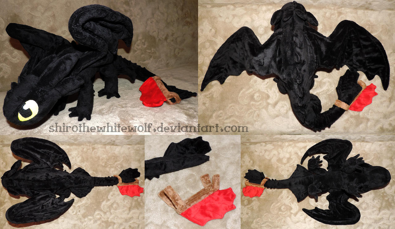 Large Toothless plush prototype