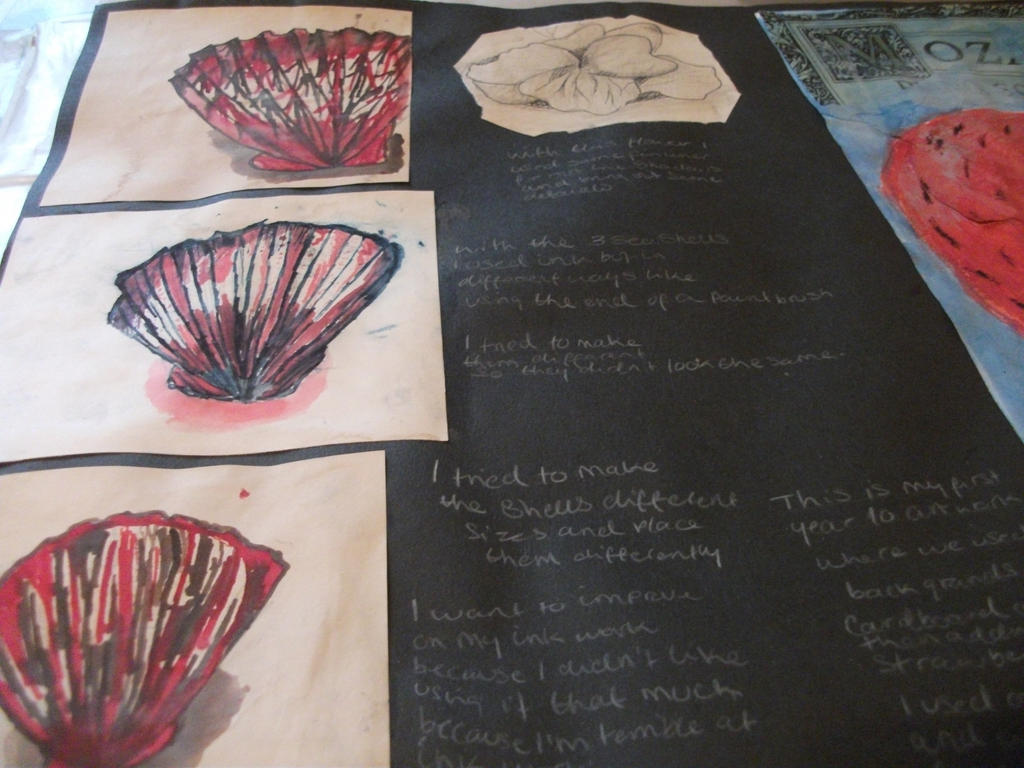 Shells Into Ink ink shells and flower by XcentruiesX on DeviantArt