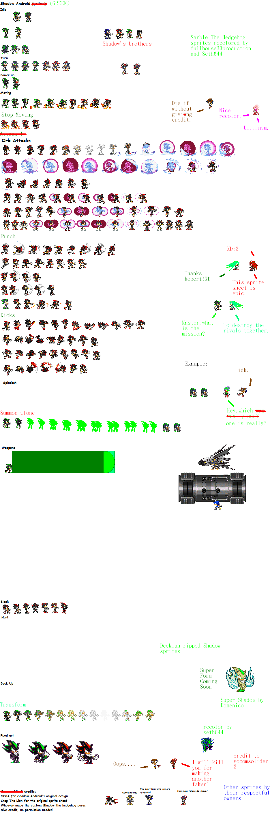 Shadow Android Sprites