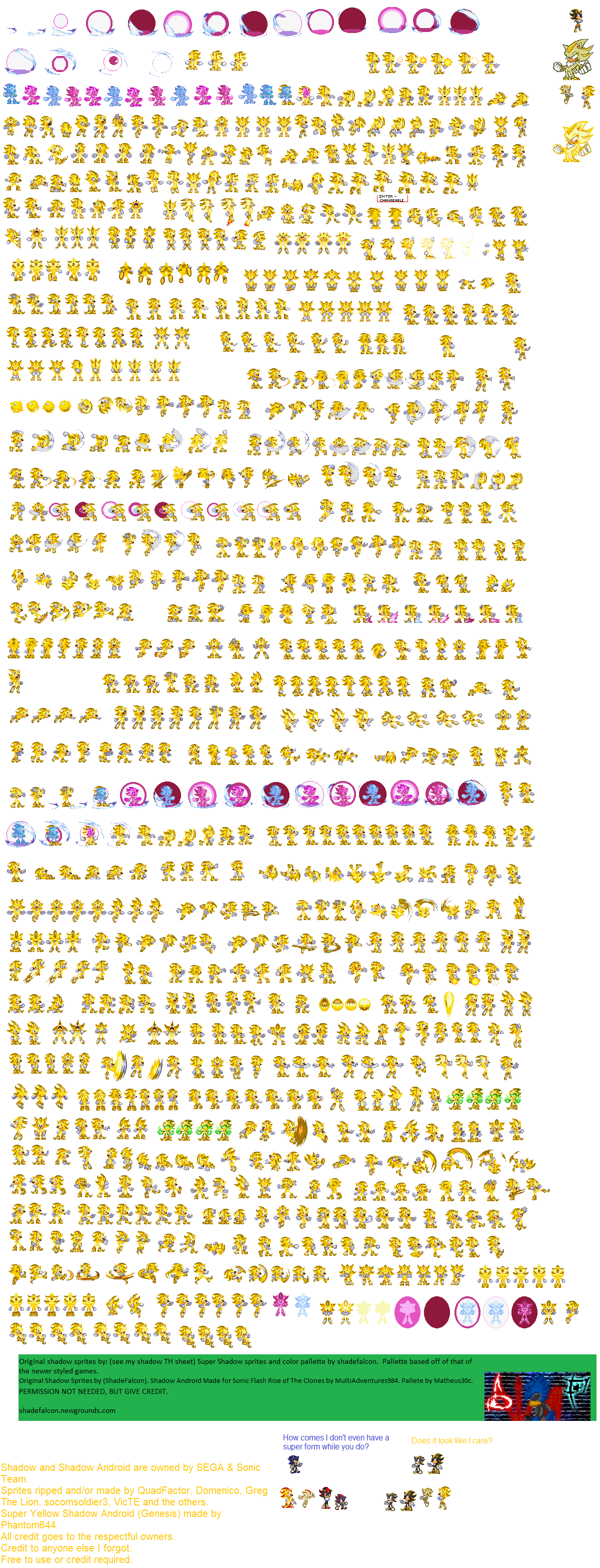 Super Yellow Shadow Android sprites sheet by DarkSeth644 on DeviantArt