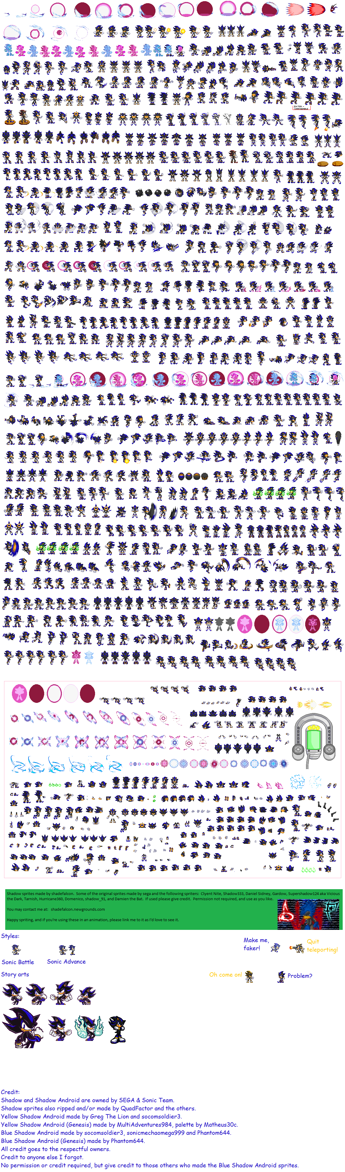 Blue Shadow Android (Genesis) sprites sheet by DarkSeth644 on DeviantArt