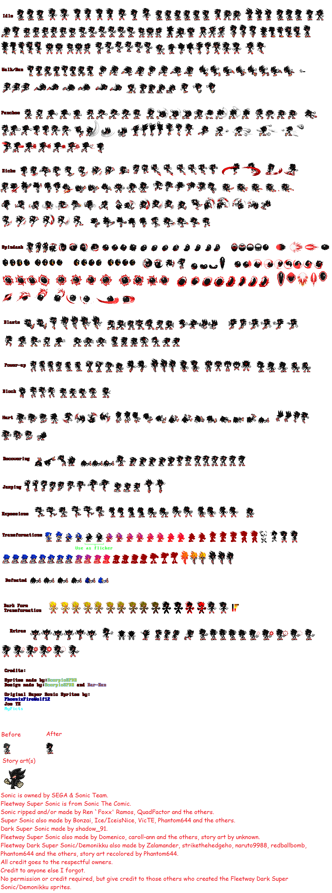 Old) Fleetway Super Sonic Sprite Sheet by ScorpioSPDR on DeviantArt