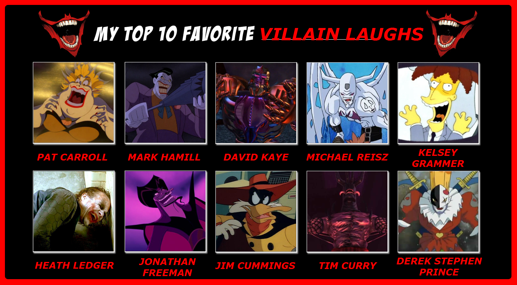 My Top 10 Favorite Villain Laugh