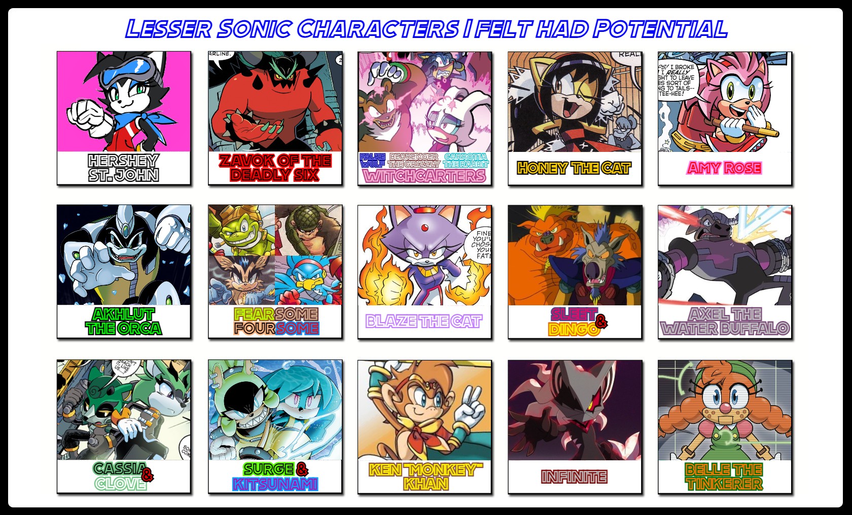 Top Ten Favorite Sonic Characters by mlp-vs-capcom on DeviantArt