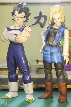 Android 18, Vegeta paper craft by PatilMITH