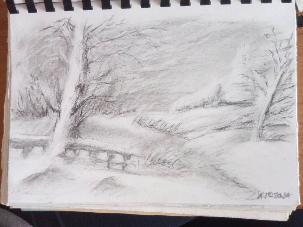 How to Draw with Charcoal Pencils - A Landscape Sketch