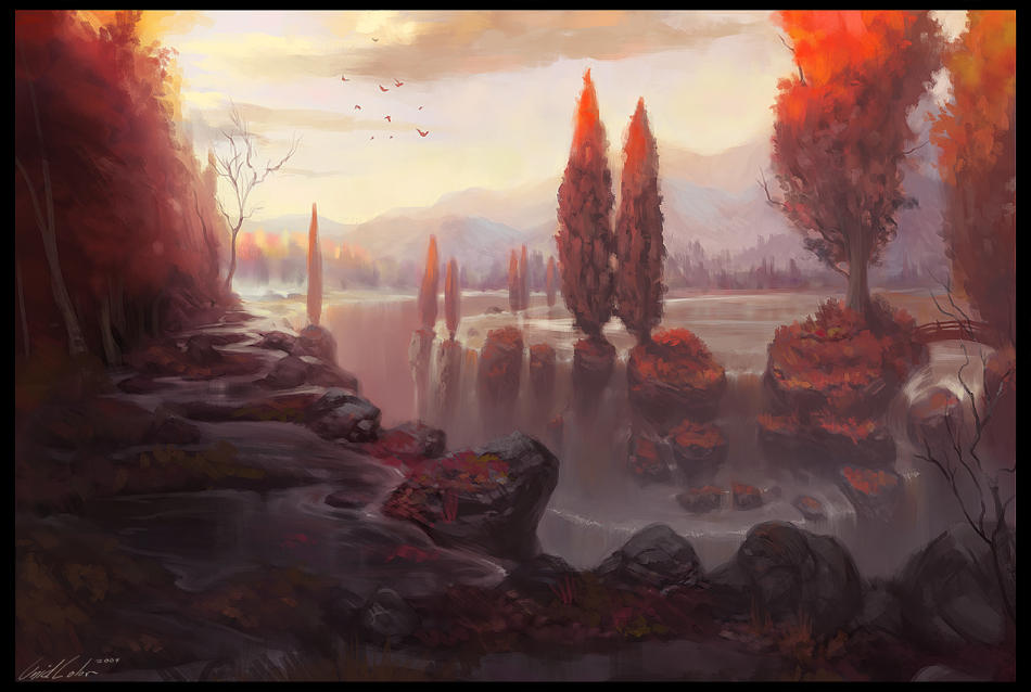 Waterfall in fall by UnidColor on DeviantArt