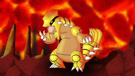 First Coloring Try - Shiny Groudon