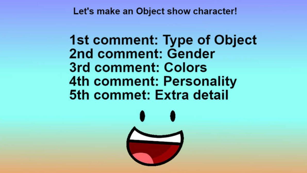Lets make an object show character! by PartyCat27 on DeviantArt