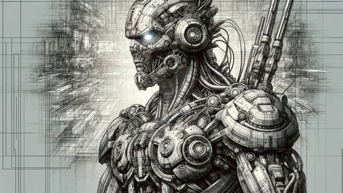 3D Sketch Cyborg by SeleneBright on DeviantArt