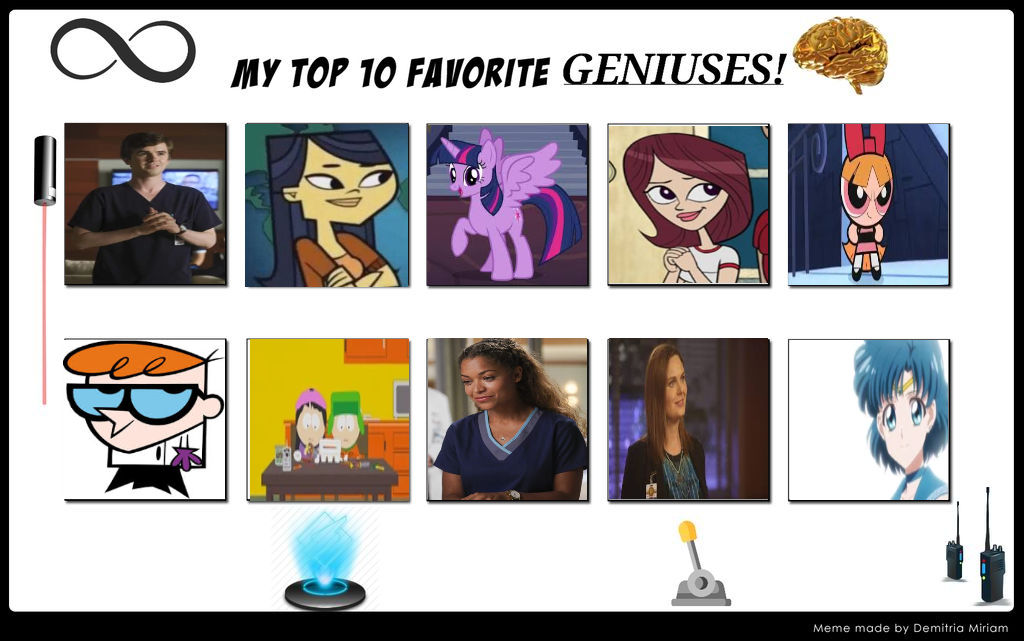 My Top 10 Favorite Fictional Geniuses Redux by SissyCat94 on DeviantArt
