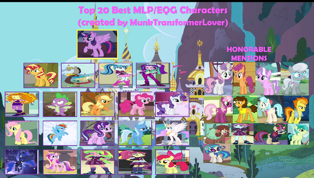 Top 20 Favourite Female MLP-FIM Characters by GeoNonnyJenny on DeviantArt