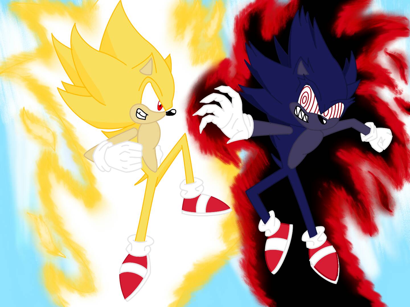 Dark Super Sonic V.S. Sonic.EXE V.S. Fleetway Super Sonic - Part 4  [Animation] ソニック v. ソニック 