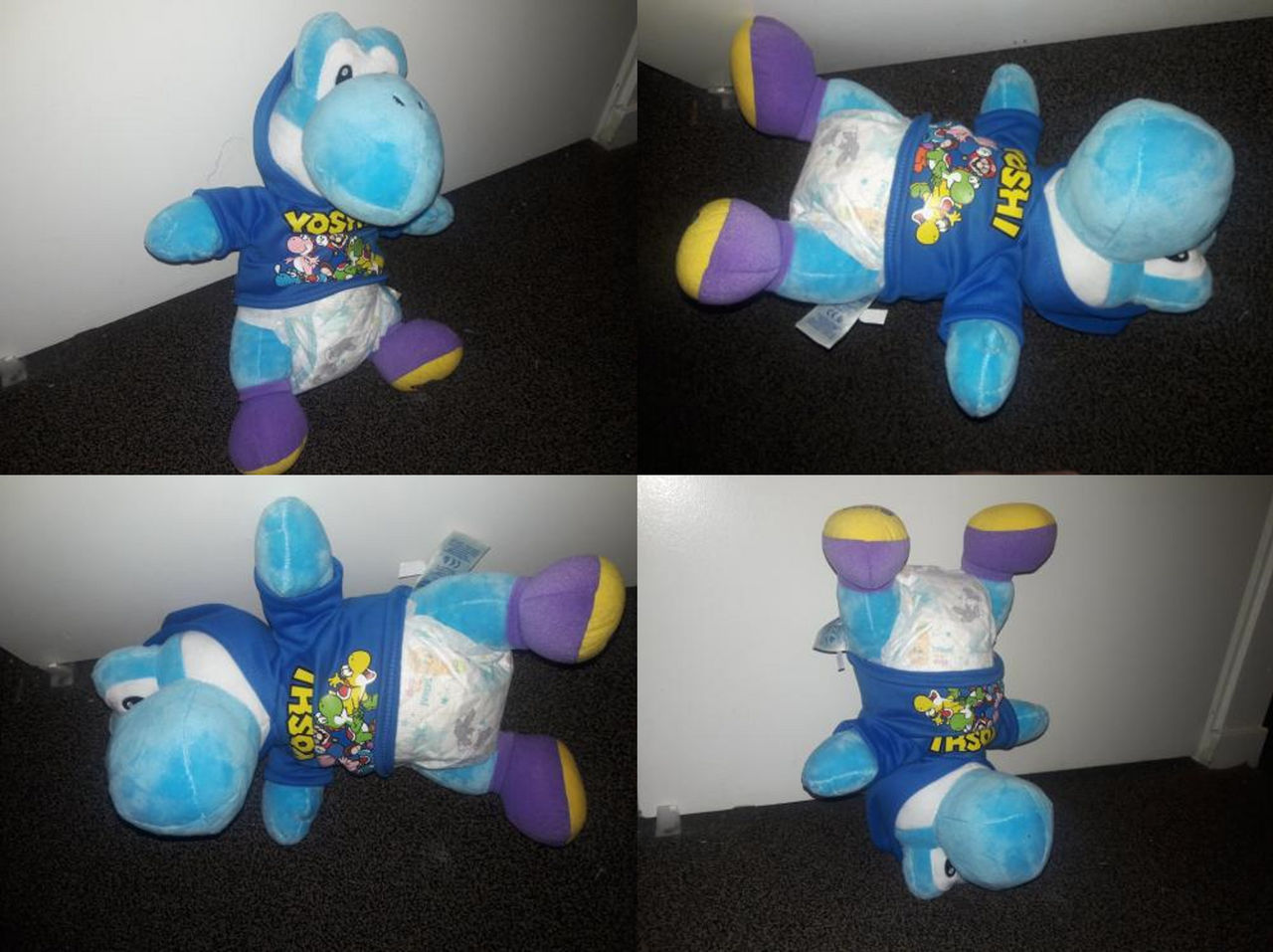 BuildABear Blue Yoshi Having Fun in Diapers by PokePadMaster on