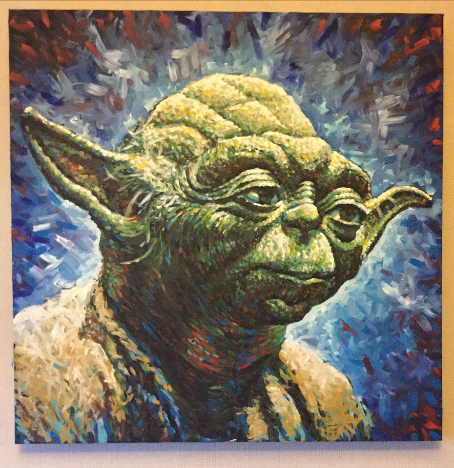 Yoda Star Wars Acrylic Painting