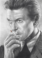 David Bowie Smoking Pencil Portrait by JonARTon