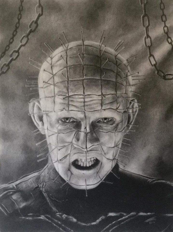 Hellraiser Pinhead Charcoal Drawing