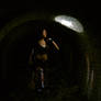 Lara Croft exploration of cave