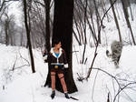 Lara Croft and snow leopard by TanyaCroft
