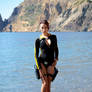 Lara Croft wetsuit - posing