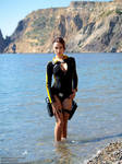 Lara Croft wetsuit - posing by TanyaCroft