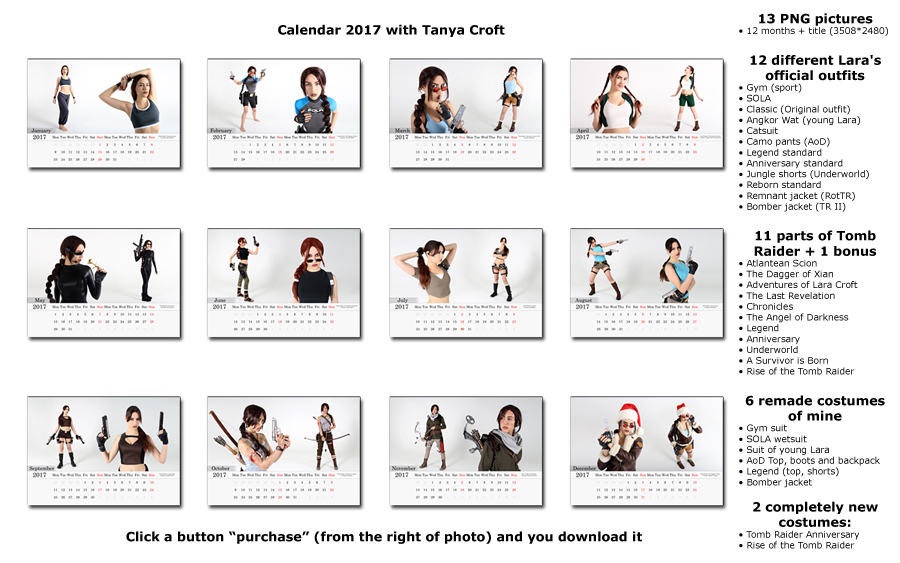 CALENDAR 2017 with Tanya Croft