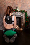 Christmas Lara Croft cosplay - back by TanyaCroft