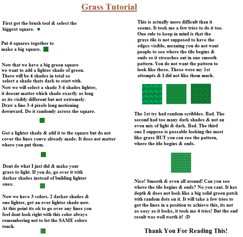 Pixel Grass Tile Tutorial