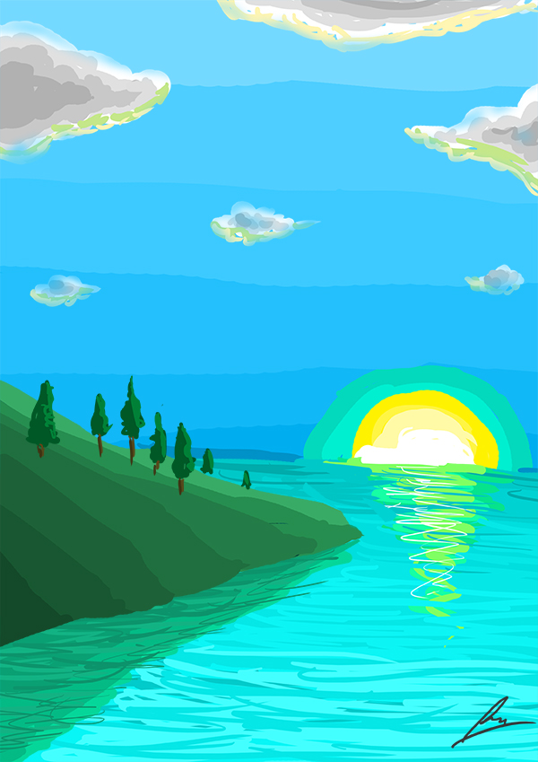 Simple Ocean Landscape