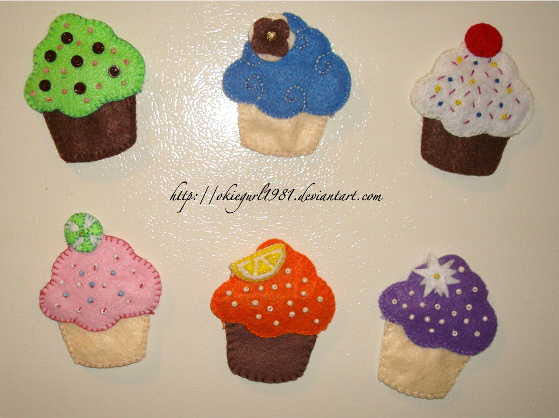 Felt Cupcake Magnets