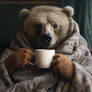 Grizzly Bear Drinking A Cup Of Tea