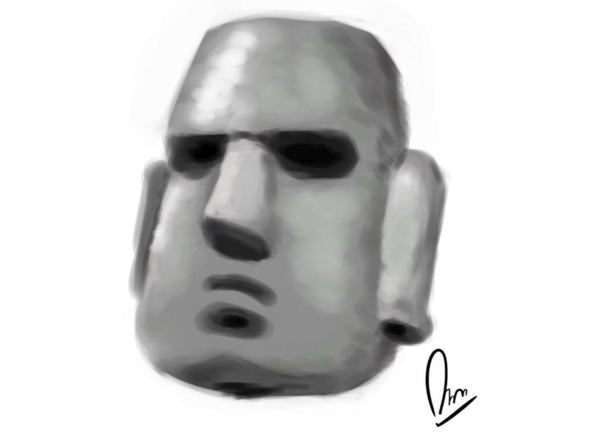 Moai head I drew a year ago by naxuvu on DeviantArt
