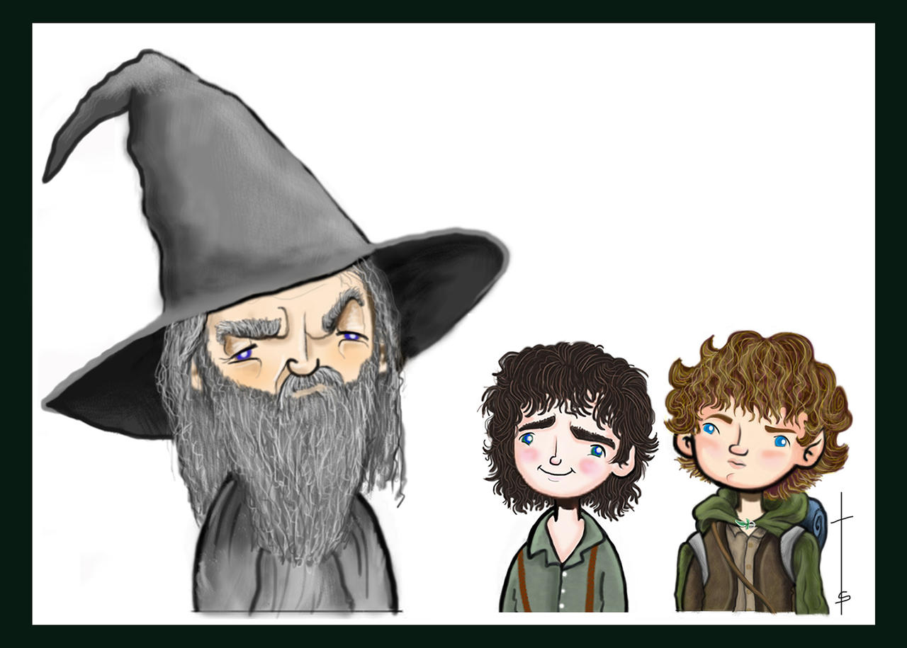 LOTR Gandalf, Frodo, and Sam by drsteventhewood on DeviantArt