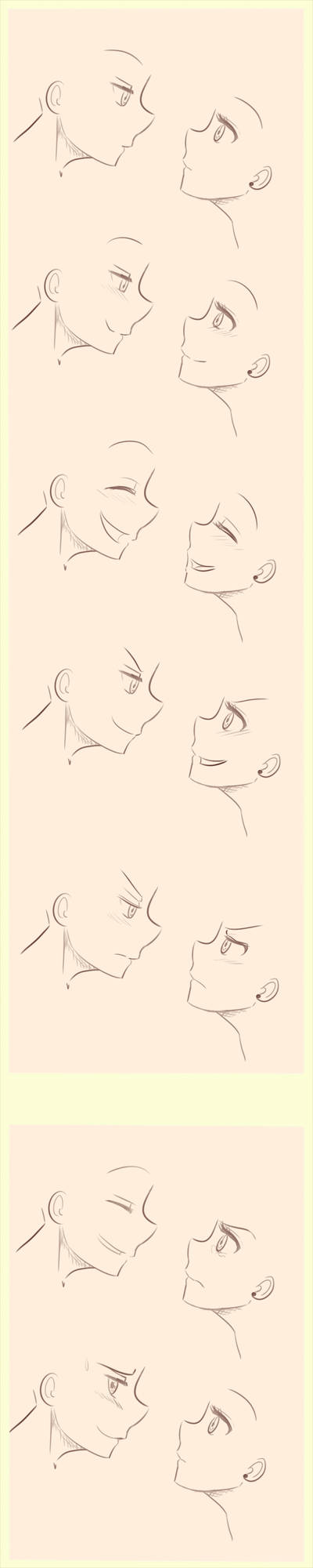 Anime/Manga Side profile expressions reference.