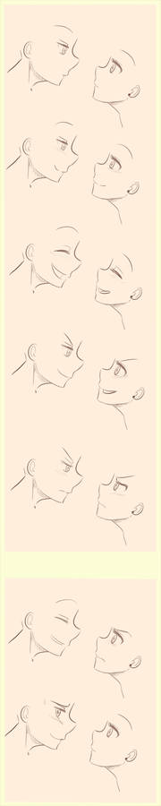 Anime/Manga Side profile expressions reference.