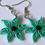 green quilled earrings