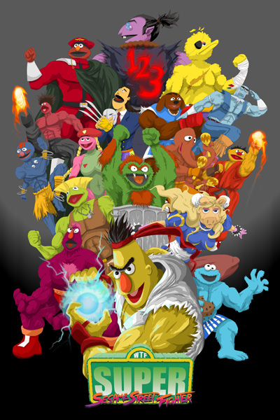Super Sesame Street Fighter Poster