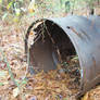 Rusty metal barrel