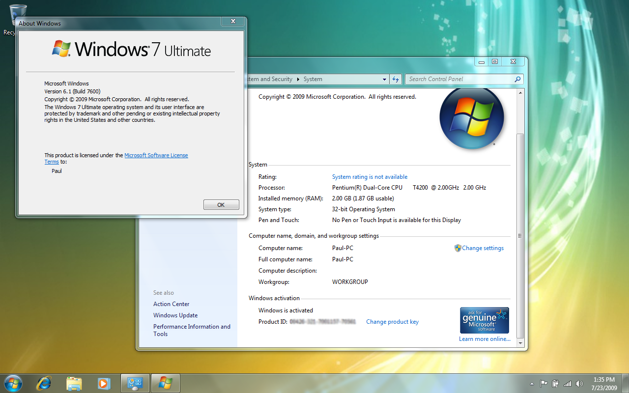 Windows 7 RTM Activated?