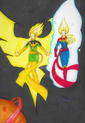 Dark Phoenix and Captain Marvel