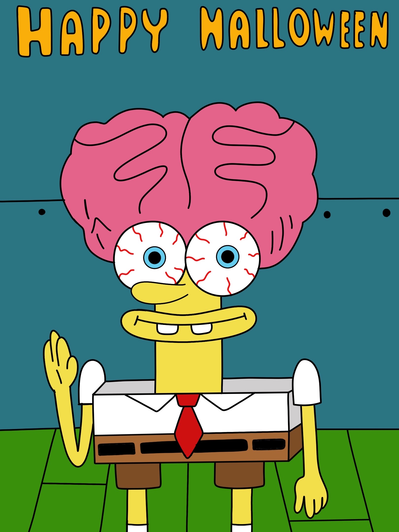 Brainscare SpongeBob by TheMasterCaster95 on DeviantArt